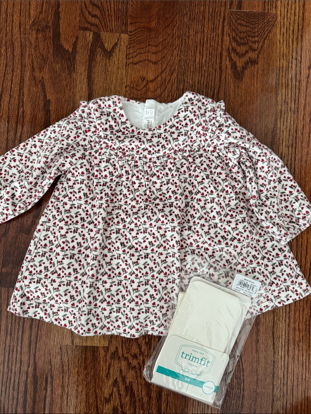 Mayoral White Long-Sleeve Top with Red Cherry Print